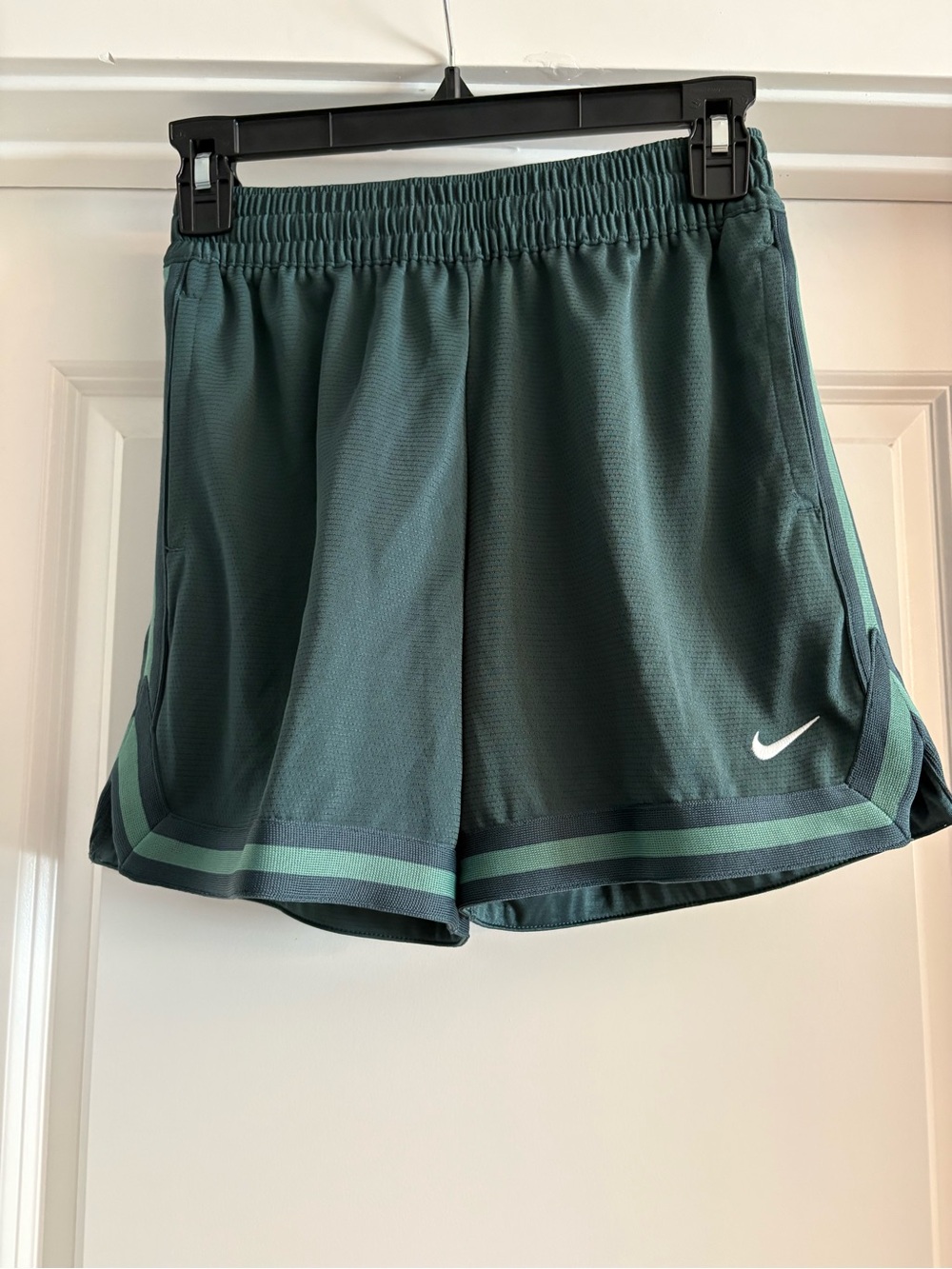 NWT Nike Dark Green Athletic Shorts with Mint Stripes